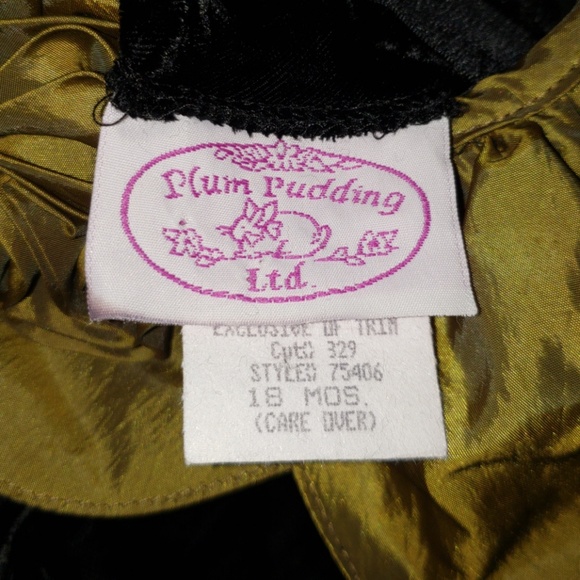 Plum Pudding, Ltd. Black Velvet and Green Outfit - Picture 3 of 4